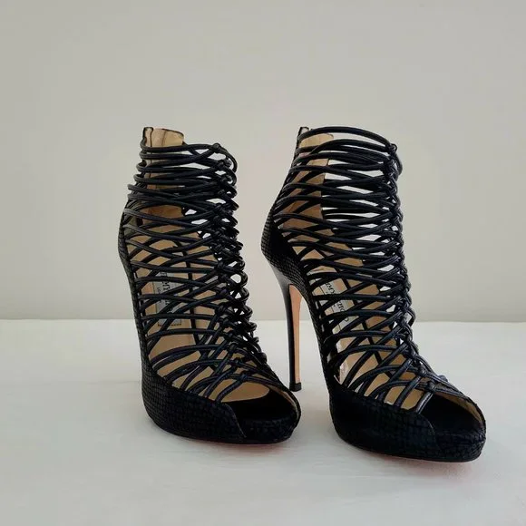 JIMMY CHOO LONDON Short Black High Heel Bootie Size 39